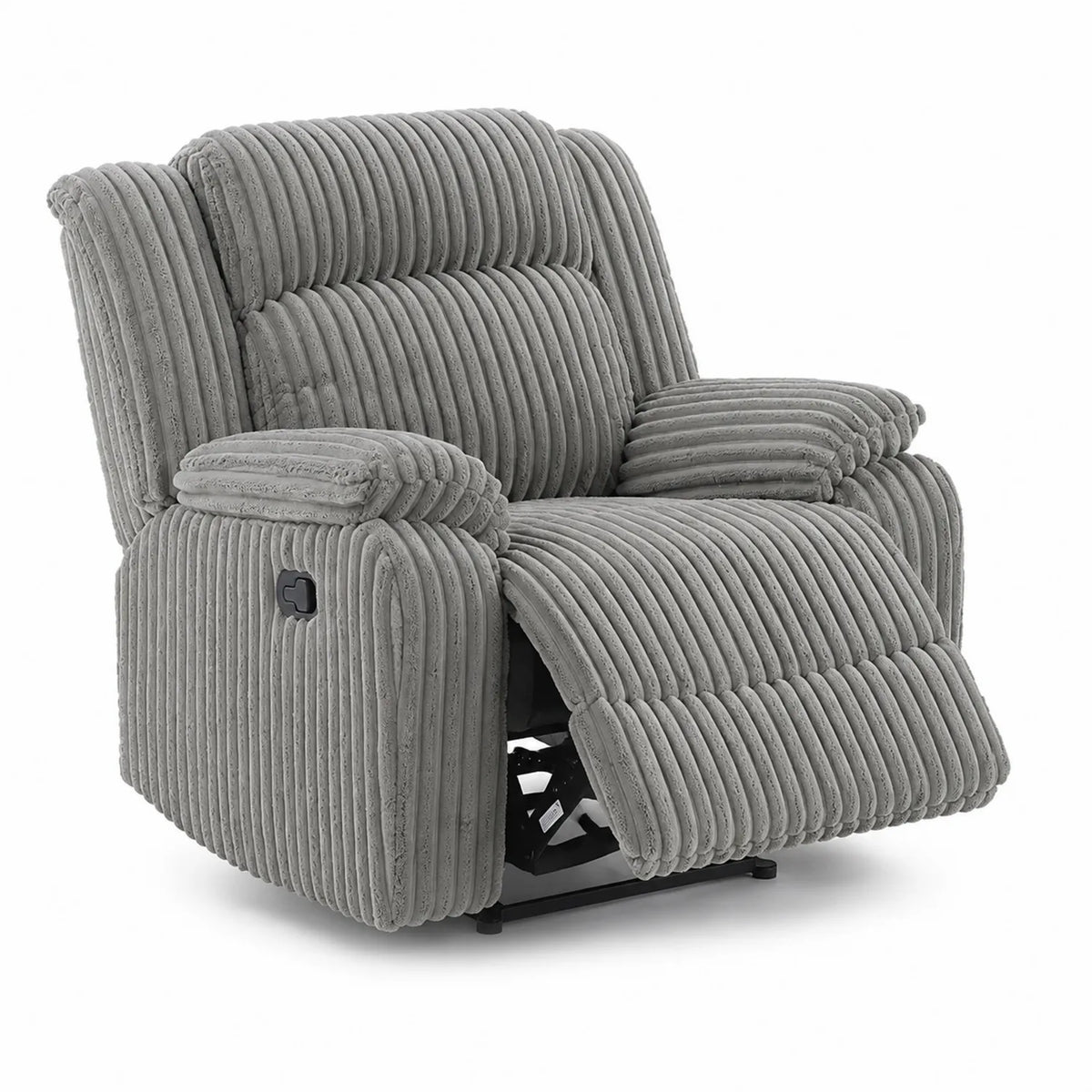 Fauteuil inclinable en tissu côtelé avec repose-pieds