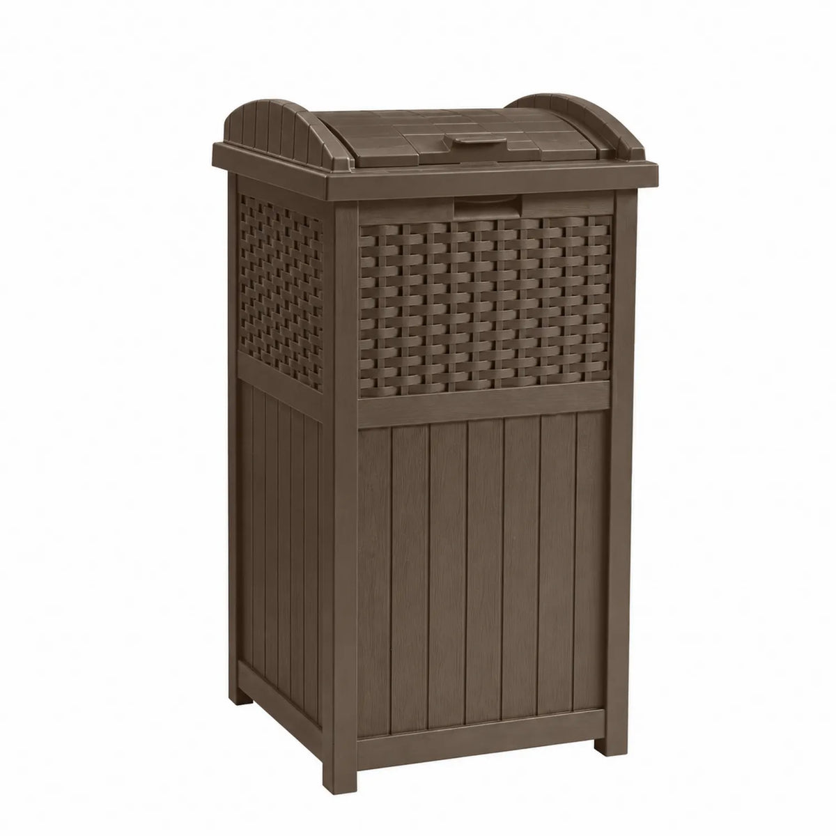 Poubelle en plastique imitation bois marron 39x39x78 cm